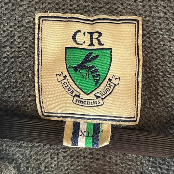 Club Room Mens Sweater XL Gray Mock Neck Kangaroo Pocket Cotton Grandpacore VTG - Picture 5 of 10